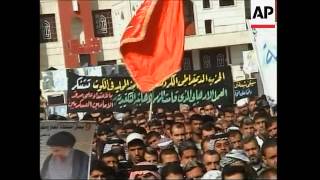 Thousands Of Shiites And Sunnis In Joint Protest In Kut Against Shrine Attack