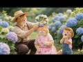Ginger Kitten’s First Gardening with Papa Cat 🌱 Mama Cat’s Sweet Flower Crown Surprise