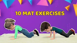 10 SIMPLE EXERCISES FOR KIDS USING A YOGA MAT