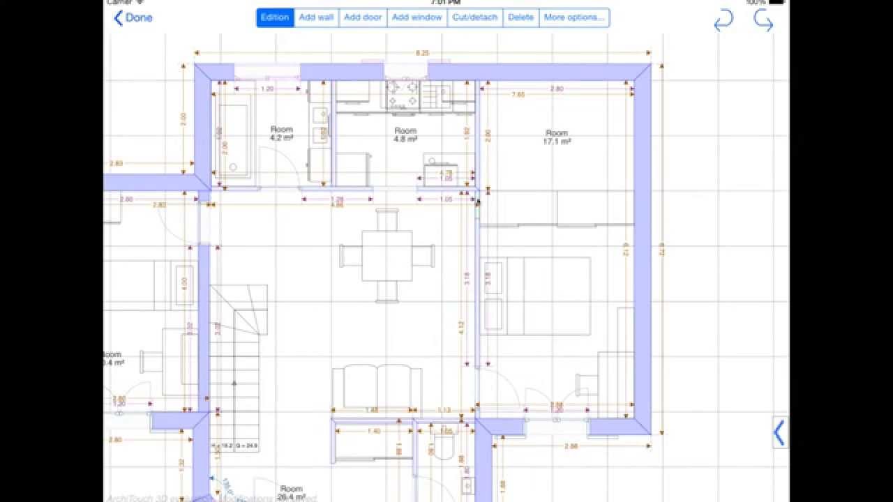 ArchiTouch 3D for iPad The Free Floor Plan YouTube