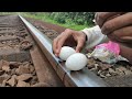 Train VS Egg And Tomatoes | Train Experiments | Kannada Hackers