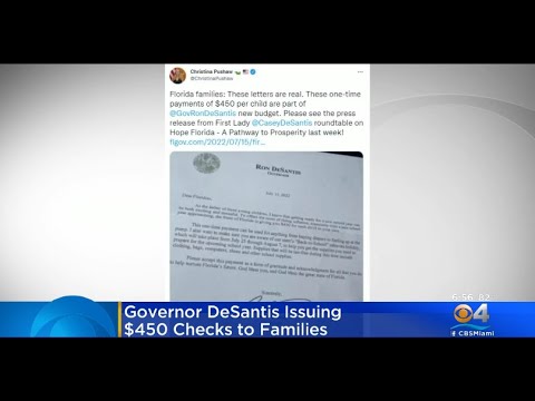 Florida Families Receiving $450 Checks From The State