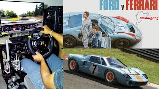 Hot lap around nurburgring nordschleife with high performance
american-british endurance racing car ford gt40 which won the 24 hours
le mans four consecutive...