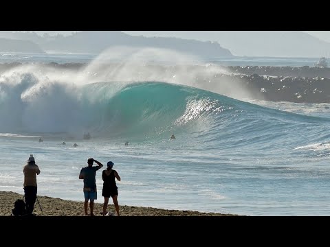 Hurricane Marie Swell pumping and perfect at The Wedge! (RAW Footage)