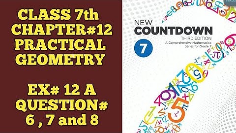 New Countdown third edition | Class 7th | Chapter 12 | Exercise 12 A | Question 6 , 7 and 8 #maths