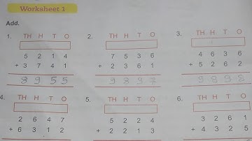 Dav Public School Class 3 Math Unit 2 Worksheet 1 || Addition || @madhubanclasses