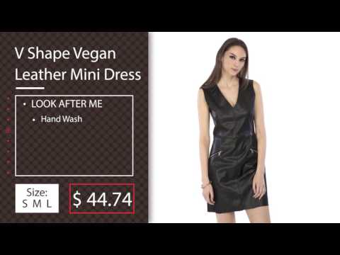 black vegan leather dress