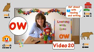 ow | Phonics: Phase 3 - Read, write and use 'ow' [digraphs]- VIDEO 20