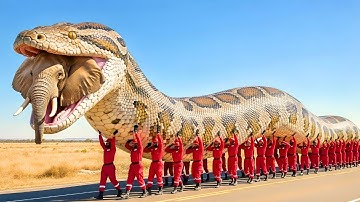 Brave Rescue Team Heroically Saves Autistic Elephant from a Deadly Giant Python