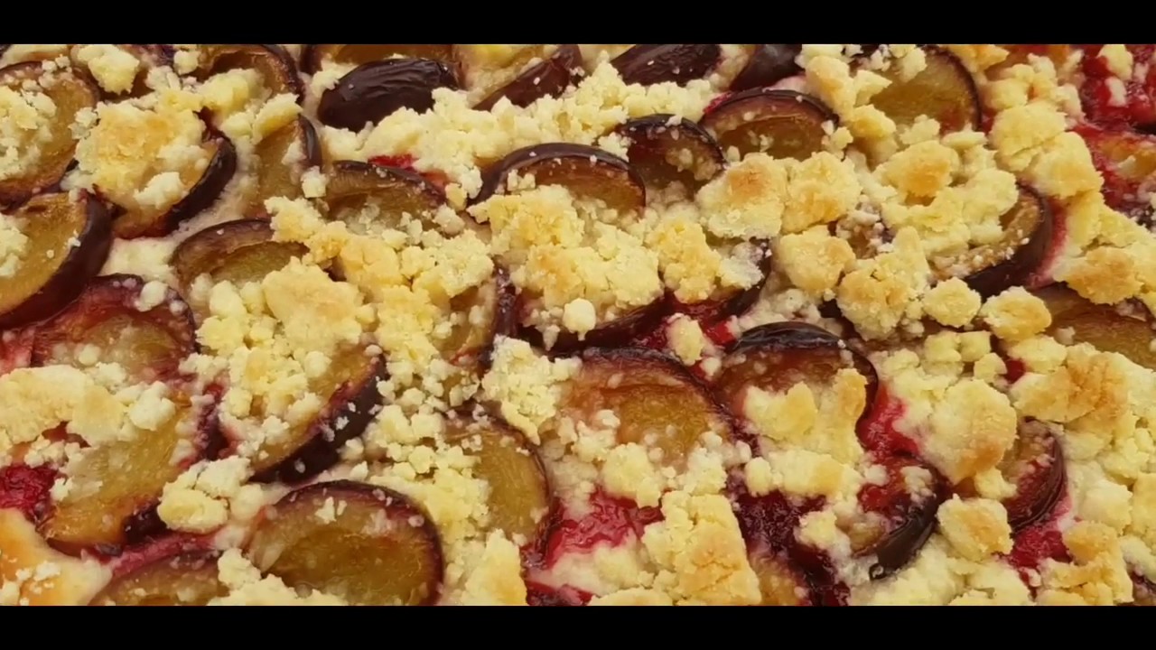 Kostlicher Pflaumenkuchen Mit Quark Ol Teig Und Streuseln Zwetschgenkuchen Blechkuchen Youtube Zwetschgen Kuchen 