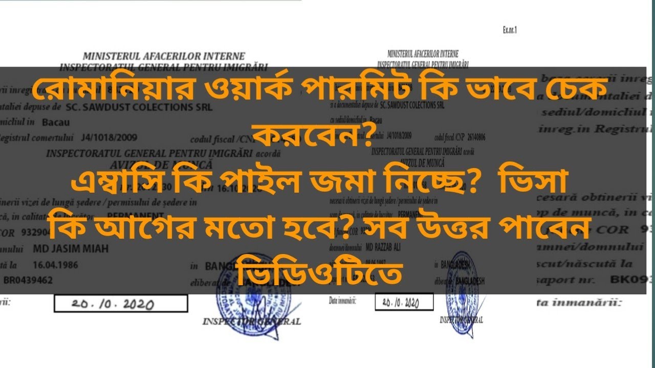 how to check the Romanian Work Permit Romanian Visa update 2020 YouTube