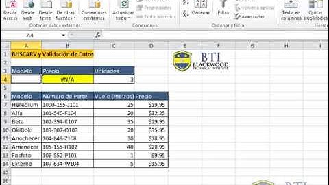 BUSCARV y validacion de datos