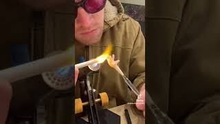 Making glass dinosaurs 🦕 🦖🔥 #glassblowing #glassart #howto #glassdinosaurs