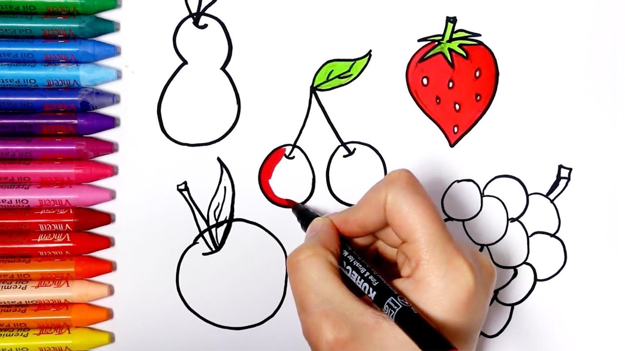 Frutta Come Disegnare E Colora Per I Bambini Youtube
