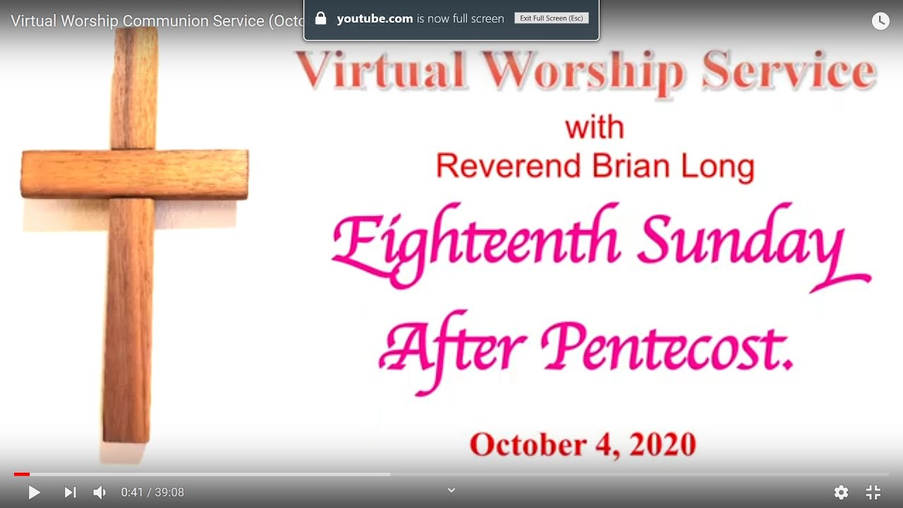 Virtual Worship Communion Service (October 4, 2020) - YouTube