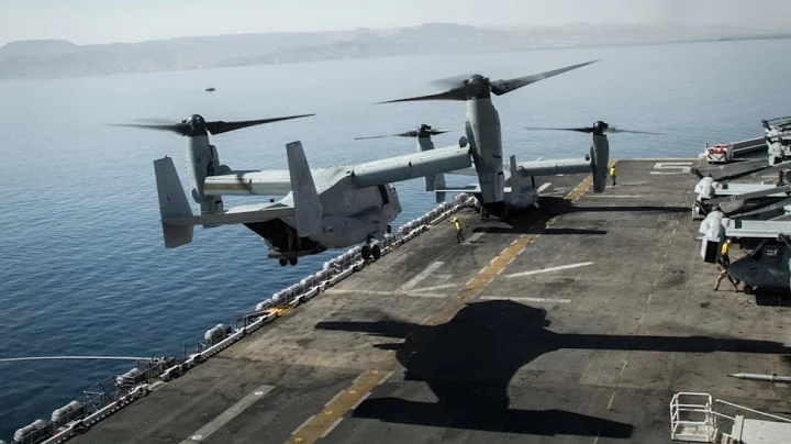 CMV-22B Osprey is refueled on aircraft carriers in the Pacific Ocean