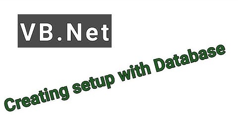 Creating setup file with database, in vb.net in hindi