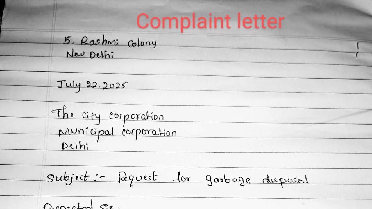 How to write complaint letter 