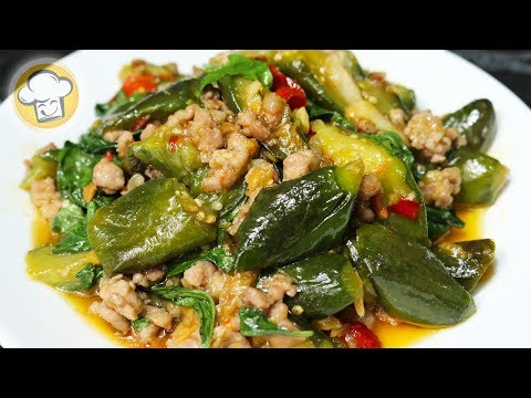 ผัดมะเขือยาว เคล็ดลับผัดมะเขือยาวให้ไม่ดำ อร่อยมาก | Stir-fried Long Green Eggplant | ครัวปรุงอร่อย