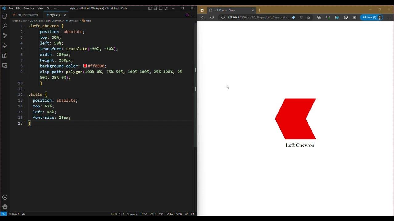 CSS Tutorial: Left Chevron Shape #html #css #tutorial #shape #left # ...