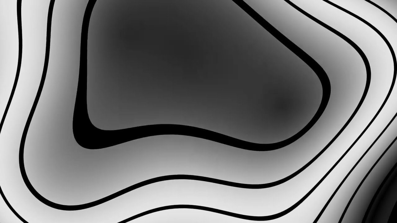 1 Hour Black & White Topographic Map Animation — Ambient HD OLED Loop for Screensaver & Wallpaper