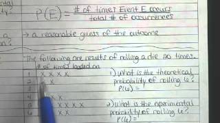 Theoretical and Experimental Probability