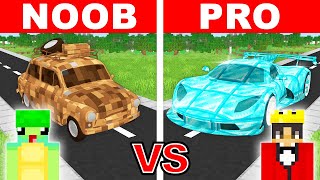 NOOB vs PRO: SPORTS CAR House Build Challenge in Minecraft!