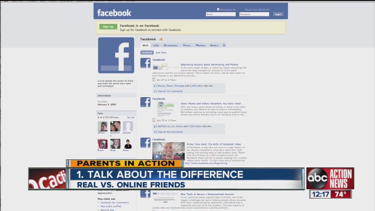 Parents in Action: Real vs online friends
