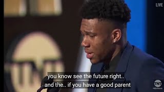 Giannis MVP acceptance Speech 2019 | Speech to his Mother - Past scenes before Championship