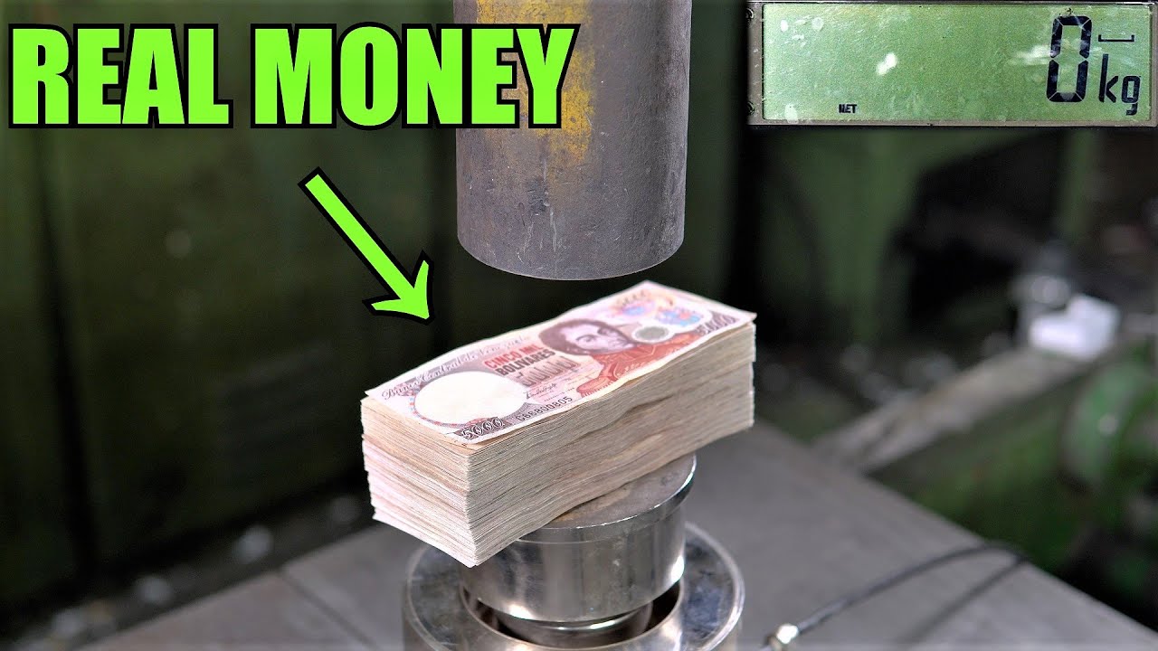 ⁣How Strong are Bills / Banknotes? Hydraulic Press Test!