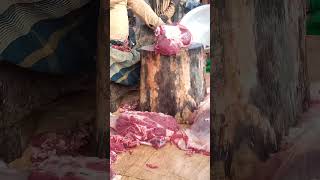 Cut raw meat on wooden cutting board. #amazing #beef  #amazingshorts #cuttingskills