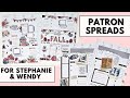 PLAN WITH ME | PATRON SPREADS FOR STEPHANIE &amp; WENDY | THE HAPPY PLANNER