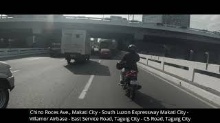 City Driving At Metro Manila Chino Roces Ave., Makati City To C5 Road, Taguig City