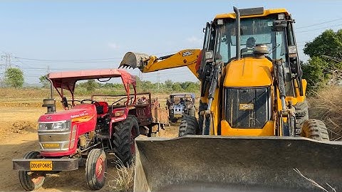 Mahindra YUVO and Swaraj 843 XM Tractor Loaded Mud By Jcb 3dx Backhoe | All about Tractors and Jcb