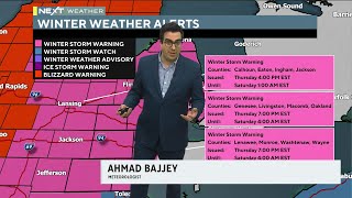 Update on approaching winter storm in SE Michigan (Dec. 21, 2023)