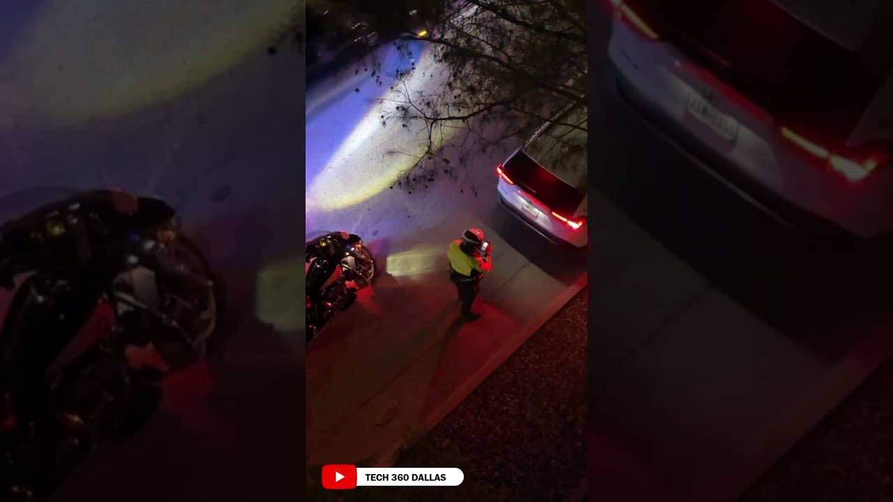 Dallas Motorcycle Cop Hiding Spot for Traffic Stops