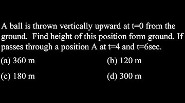 KM DPP 03 Q20  A ball is thrown vertically upward at t=0 from the ground.  Find height of this
