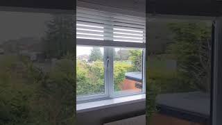 WOW!  Stunning transformation  new blinds, window sills, and windows sprayed white.