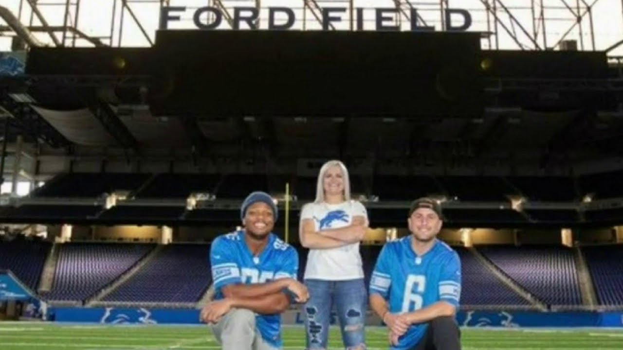 newspaper mockup Student's Ford Field Hail Mary leads to senior pictures with Lions players