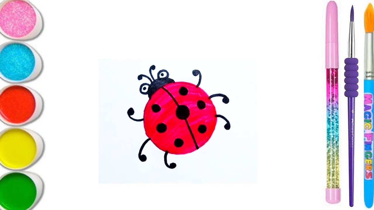 Draw  ladybug with circle ⭕//easy way to draw //school project