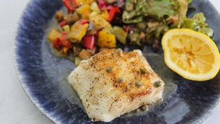 Pan Seared Chilean Sea Bass (with Lemon Butter Sauce)