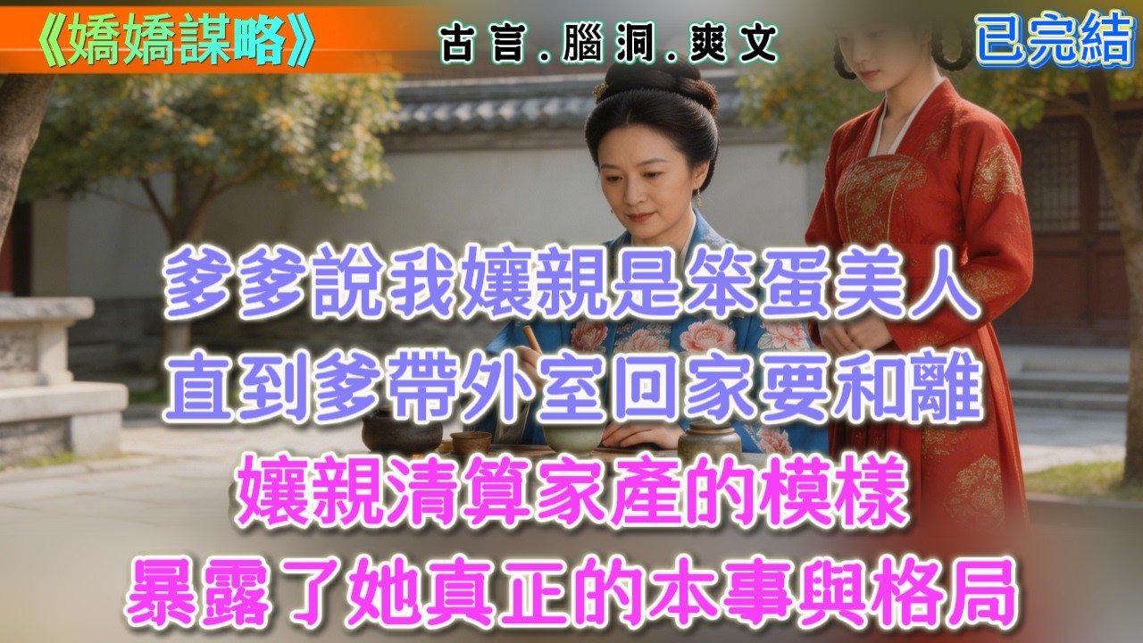 【古言.短篇】《嬌嬌謀略》爹爹說我孃親是笨蛋美人，直到爹帶外室回家要和離，孃親清算家產的模樣，暴露了她真正的本事與格局 #爽文