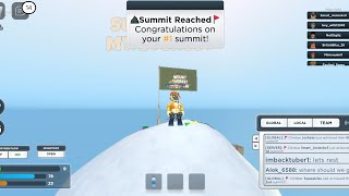 First time playing Roblox Mount Everest climbing simulator in 3 years! First summit!