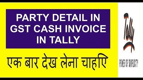 party name and address in cash bill in tally gst |cash bill entry in tally