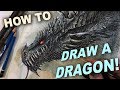 DRAWING A DRAGON:  MIXED MEDIA TUTORIAL