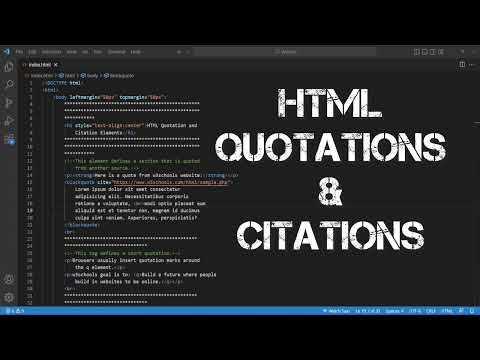Quotations & Citations in HTML Document #video #learn #webdevelopment #course