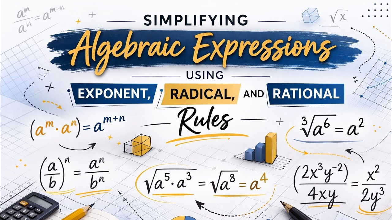 Simplifying Algebraic Expressions Using Exponent, Radical and Rational Rules