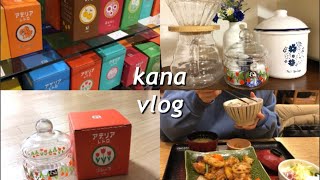 ［VLOG］平日vlogㅣ大戸屋ランチㅣ3coins の購入品 ㅣ アデリアレトログラス