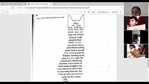 Class 3 English Reader Chapter 2-Poem A View of Cat 0011 By Anuradha Chatterjee 24-07-2020