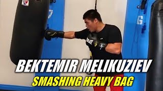 Bektemir Melikuziev Smashing Heavy Bag